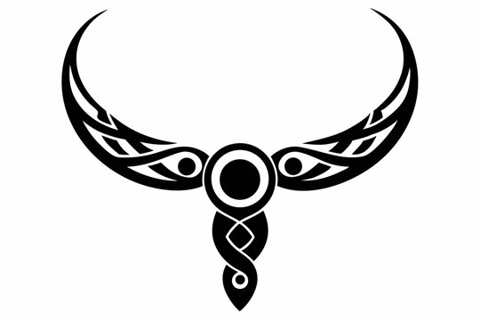 Celtic Torc Necklace Silhouette Vector Illustration