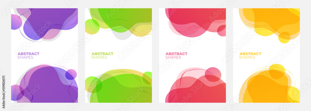 Aufkleber set of abstract backgrounds with vibrant color liquid shapes for creative graphic design. vector ill