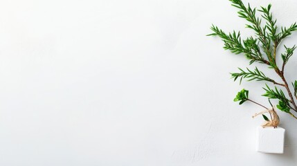 Decorative greenery arrangement on white background for minimalist home decor inspiration