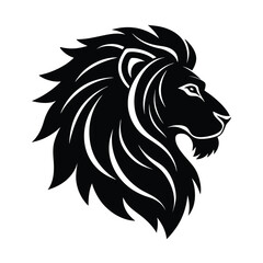 Obraz premium lion profile vector art silhouette