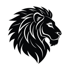 Fototapeta premium lion profile vector art silhouette
