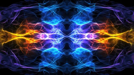 Obraz premium A mesmerizing sci-fi digital background with electric blue currents and abstract motion effects