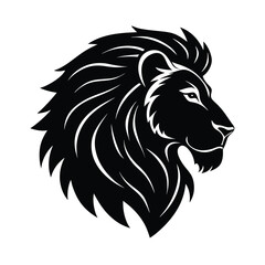 Fototapeta premium lion profile vector art silhouette