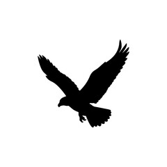 Obraz premium Egale fling silhouette icon vector flat design on white background.