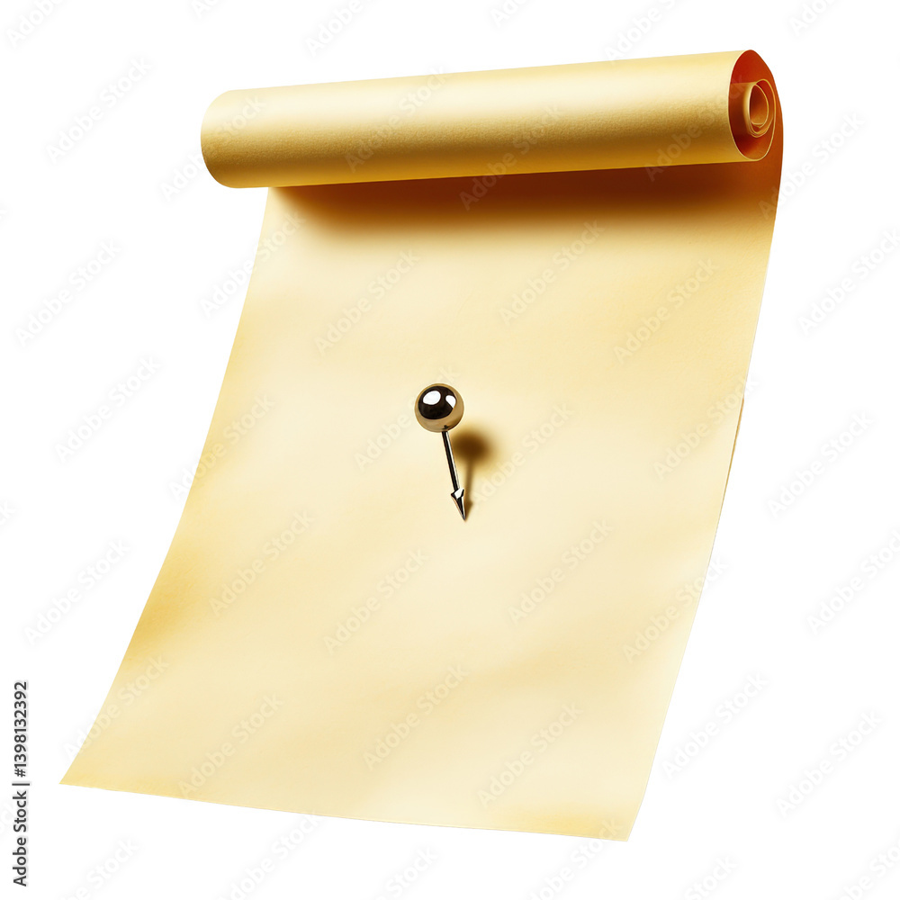 Poster a paper sheet with a key placed on top creating a symbolic representation of security and access in 