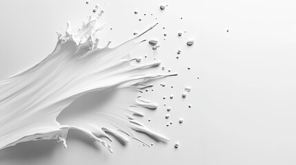 Naklejka premium Dynamic white splash art event on clean background photography minimalist abstract perspective