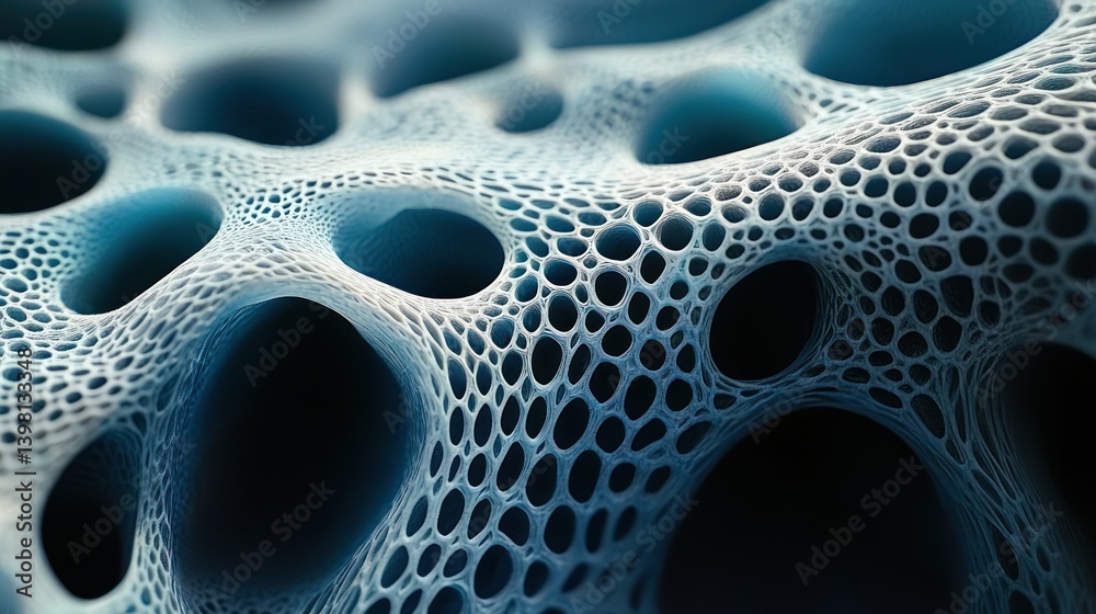 Poster abstract cellular structure: a 3d render of intricate network