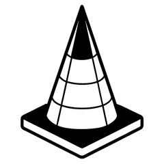 Fototapeta premium Create a simple and minimalist illustration of a traffic cone