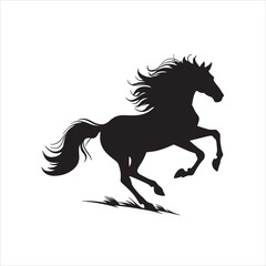 Running horse silhouette clipart