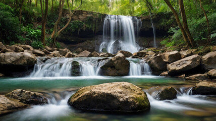 Naklejka premium waterfall in the mountains