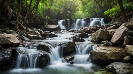 Poster de jardin Cascades waterfall in the mountains  © zar