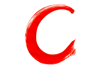 atercolor brush letters isolated on transparent background.