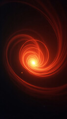 Fototapeta premium An abstract and mysterious red and orange spiral in a dark space