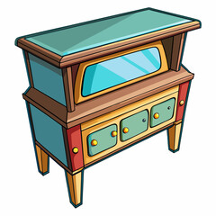 table, furniture, wood, desk, wooden, chair, interior, office, design, stool, object, home, brown, empty, isolated, style, old, vintage, drawer, antique, seat, 3d, bench, white background, vector