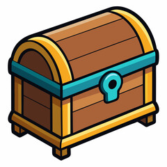 treasure chest isolated on white