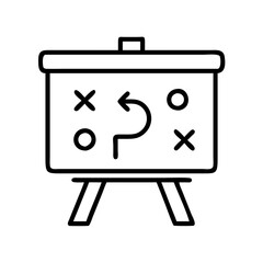 Business strategy planning whiteboard presentation icon vector illustration
