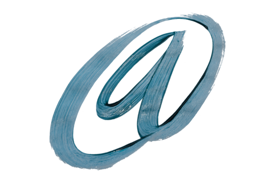 atercolor brush letters isolated on transparent background.