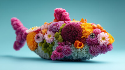 Flower Art featuring Aquatic Sea Life.