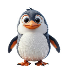 Obraz premium Cute animated penguin character design digital whimsical model isolated on transparent background png