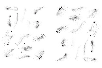 Fototapeta premium Dripping various set of black color blood splash vector background