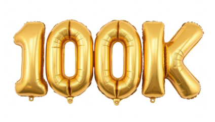 Gold Balloons 100K Celebration