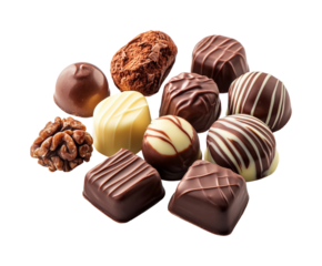 Artisan chocolate delights gourmet shop food elegant indulgence isolated on transparent background png