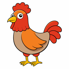 chicken, rooster, hen, cartoon, bird, farm, animal, vector, illustration, poultry, fowl, beak, cockerel, feather, animals, drawing, art, egg, clipart, nature, wing, birds, silhouette, happy, character