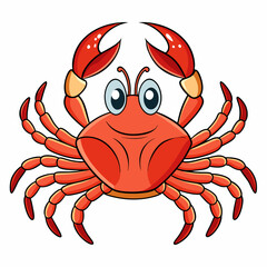 red crab on white background
