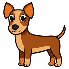 dog, animal, pet, puppy, cute, isolated, white, brown, chihuahua, toy, terrier, small, cartoon, canine, breed, mammal, domestic, black, studio, purebred, young, ears, pinscher, funny, portrait