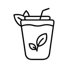 Refreshing iced tea with mint leaves vector illustration healthy drink icon art