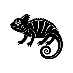 Chameleon silhouette vector