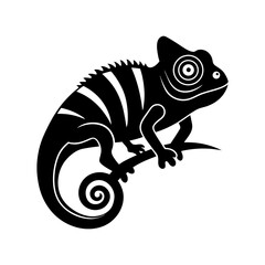 Chameleon silhouette vector