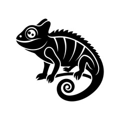 Fototapeta premium Chameleon silhouette vector