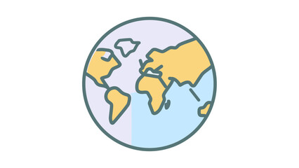 Illustration of a Colored map of world 