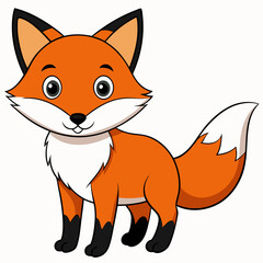 fox cartoon isolated on white
