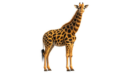 Naklejka premium Majestic Giraffe African Wildlife Tall Mammal Savannah Animal Wildlife Photography Isolated on