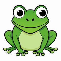 green frog isolated on white