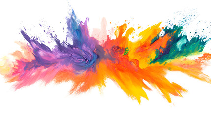 Fototapeta premium Vivid Rainbow Holi Paint Color Explosion - Dynamic and Energizing Festival Concept Art