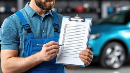 Man holding clipboard, efficient data collection for business and research