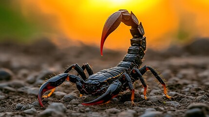 Image of Scorpions sunset stance desert terrain printed on Printed Glass Basin Splashbacks