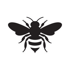 Black bee icon silhouette. Bee icon symbol. Vector illustration eps 10