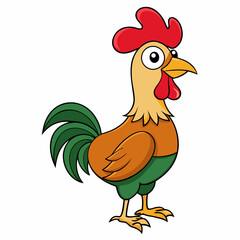 rooster isolated on white
