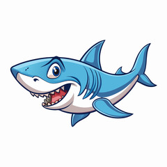 shark cartoon isolated on white