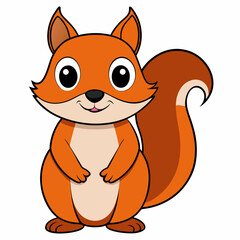 cartoon, animal, fox, vector, squirrel, illustration, cat, mammal, cute, tail, fun, fur, kitten, art, nature, orange, wild, drawing, funny, design, comic, baby, smile, character, animals