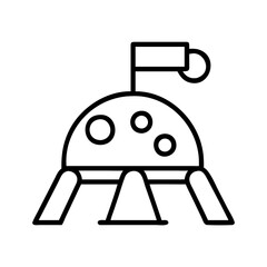 Explore moon lander vector illustration of space exploration and lunar mission icon © IsratJahan