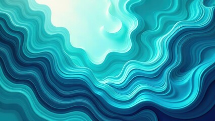 Fototapeta premium Abstract Teal Wave Pattern A Serene and Soothing Visual Design Featuring Undulating Lines and Shades of Aqua