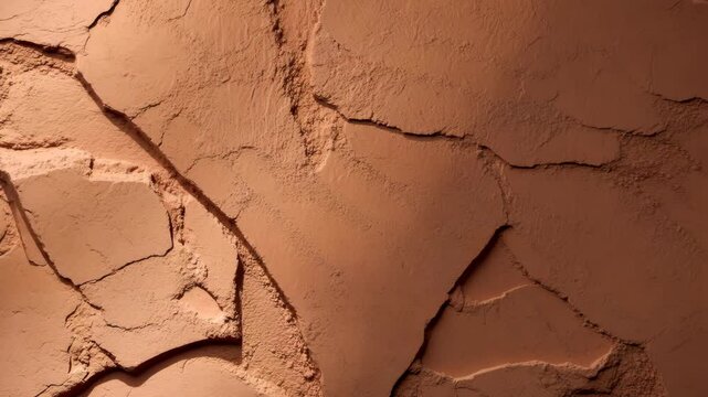 Close-up view of terracotta plaster wall texture