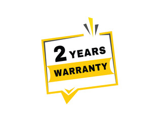 2 years warranty banner, web element advertising design. announcment vector.