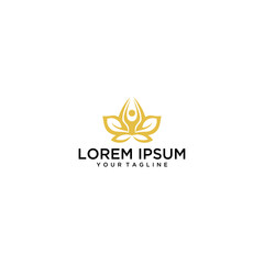 Obraz premium Golden Lotus Yoga Logo Design