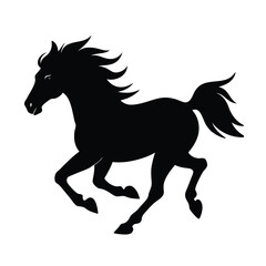 Obraz premium horse running vector art silhouette